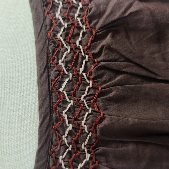 Soho Brown Embroidered Cotton Blouse M - Picture 6 of 7